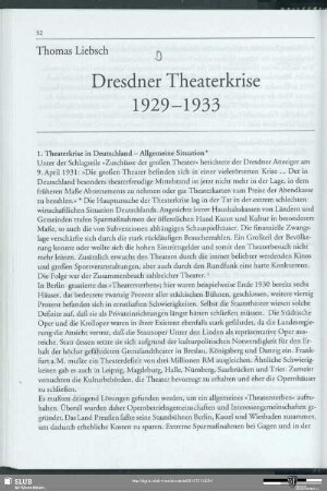 Dresdner Theaterkrise 1929-1933