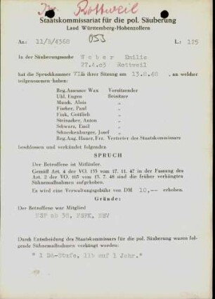 Weber, Emilie