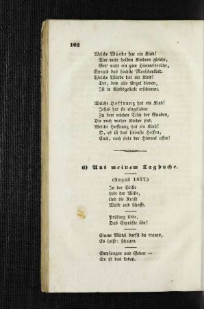 Aus meinem Tagebuche : (August 1837) ; [Mannigfaltiges]