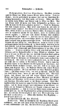 Frömmigkeit, Ziel der Erziehung