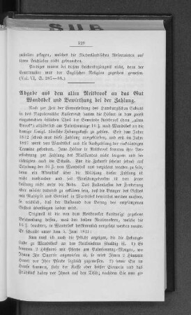 Abgabe aus dem alten Reitbrook an das Gut Wandsbek und Bewirthung bei der Zahlung.