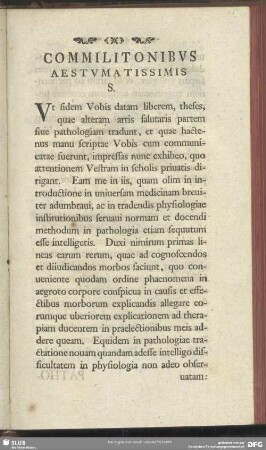 Commilitonibus Aestumatissimis S.