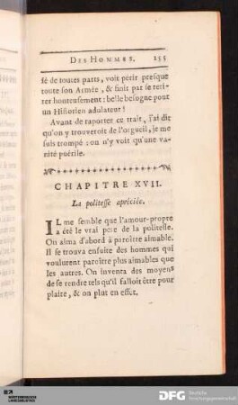 Chapitre XVII. La politesse apréciée.