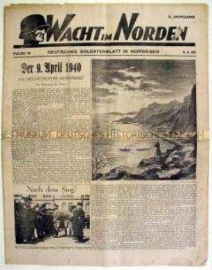 Illustrierte Kriegs-Zeitung "Wacht im Norden" für die deutschen Truppen in Norwegen u.a. mit einem Rückblick auf die Besetzung Nordeuropas im April 1940