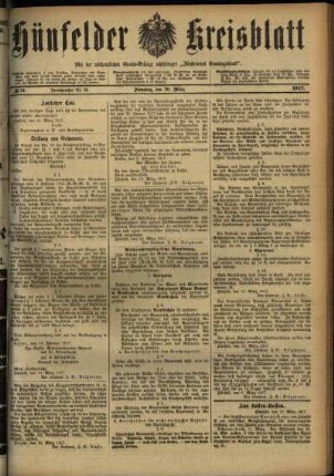 Ausgabe vom Dienstag, den 20. März 1917.