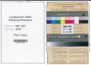 Entnazifizierung Franz Pirol, geb. 28.12.1897 (Dolmetscher)