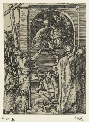 Schaustellung Christi, aus: Carl August Deis, "Albrecht Dürers Kleine Passion getreu in Holz nachgeschnitten", Eichstätt 1868