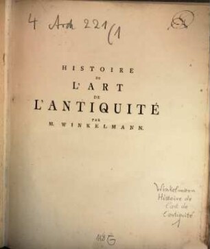 Histoire De L'Art De L'Antiquité, 1
