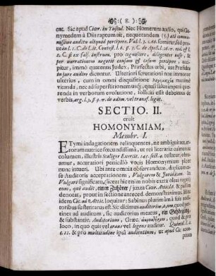 Sectio II. eruit Homonymiam