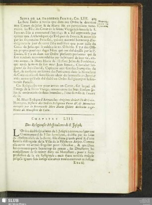 Chapitre LIII. Des Religieuses Hospitalieres de S. Joseph