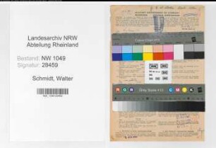Entnazifizierung Walter Schmidt , geb. 26.12.1903 (Kaufmaennischer Angestellter)