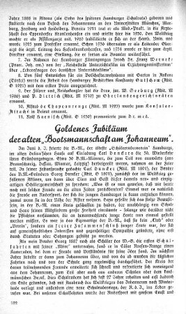 Goldenes Jubiläum der alten "Bootsmannschaft am Johanneum".