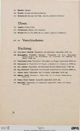 Nachtrag (Nr. 265-274)