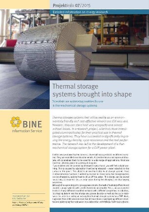 Thermal storage systems brought into shape. Scientists are optimising zeolites for use in thermochemical storage systems.