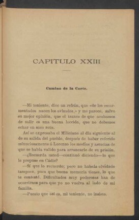 Capítulo XXIII - Camino de la Corte.