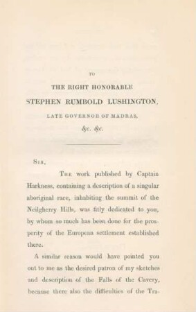 To the right honorable Stephen Rumbold Lushington, late governor of Madras