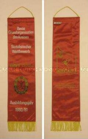 Fahnenschleife für die "Beste Grundorganisation des Kreises" der GST, Ausbildungsjahr 1980/81