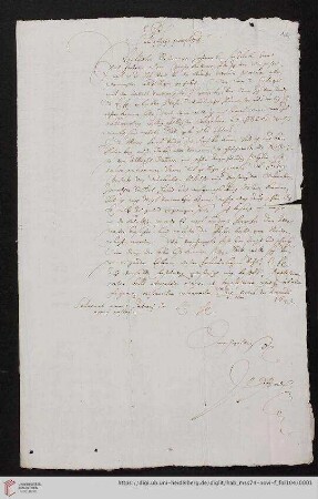 Brief von Johann Valentin Andreä an Philipp Hainhofer
