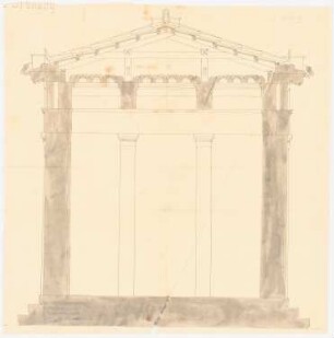 Dorischer Tempel: Schnitt durch den Tempel, Detail