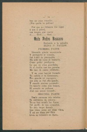 Vals Pedro Baccaro : Dedicado a la señorita Elisa P. Paulos.