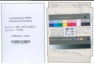 Entnazifizierung Hans Hoffmann , geb. 00.00.0000 (Foerster)