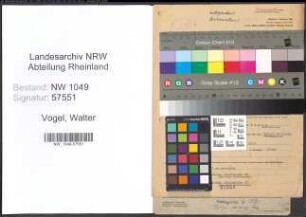 Entnazifizierung Walter Vogel , geb. 27.11.1906 (Steuerhelfer)