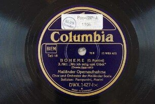Boheme : 3. Akt: "Wo ich selig von Glück" (Donde lieta usci) / (G. Puccini)