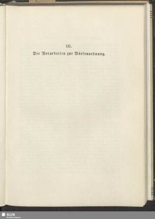 III. Die Vorarbeiten zur Börsenordnung
