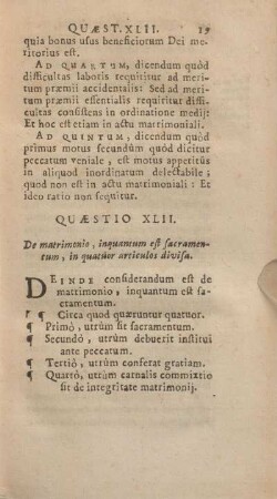 Quaestio XLII. De matrimonio, inquantum est sacramentum, in quatuor articulos divisa.