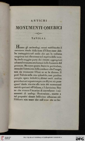 Tafel 1-18 Antichi monumenti omerici
