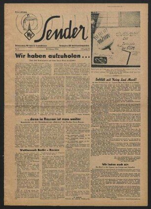 Betriebszeitung 'WF-Sender', Nr.7/1958 (21. Februar 1958)