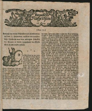 Vermischte Nachrichten Nr. 77 (1768)