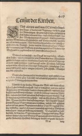 Censur der Kirchen.