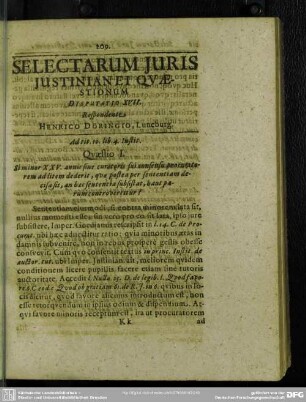 Disputatio XVII. Respondente Henrico Döringio