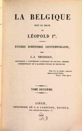 La Belgique sous le rigne de Leopold I. 2