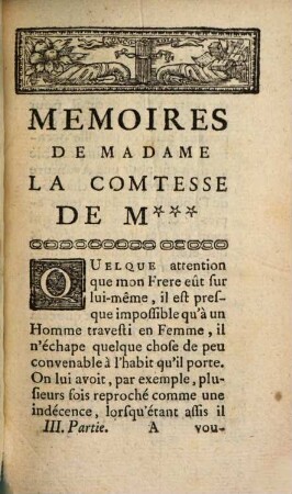 Les Memoires Et Avantures De La Comtesse de M***, 3