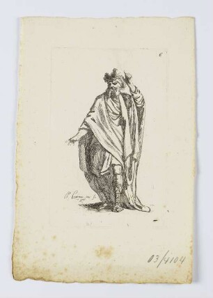 Bärtiger Mann in langem Gewand, Blatt 6 der Folge "Premier Recueill de Figures Drapées"