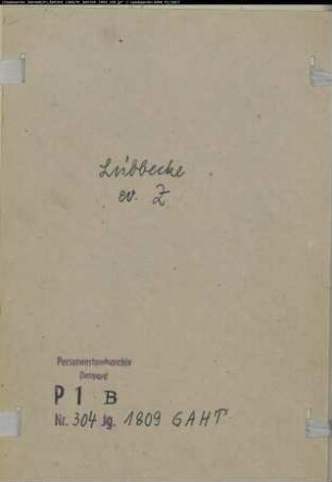 Zivilstandsregister der evangelischen Gemeinde Lübbecke, Kreis Lübbecke (GAHT 1809) (Gemeinde: Evangelische Gemeinde Lübbecke)