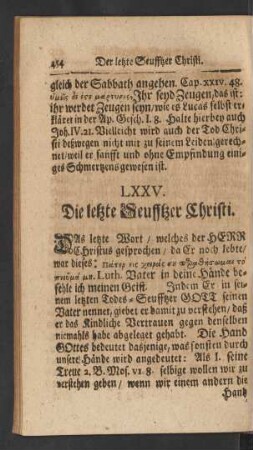 LXXV. Die letzte Seufftzer Christi