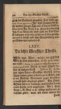 LXXV. Die letzte Seufftzer Christi