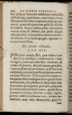 Caput XIX. De pueris visendis