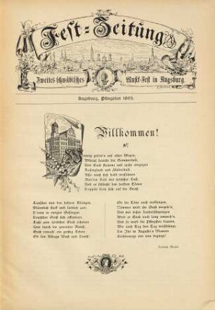 Festschrift zum 2. schwäbischen Musikfest : Augsburg, Pfingsten 1892