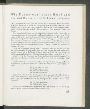 Wie Donnerwort einen Brief und die Zahlhänse einen Schreck bekamen