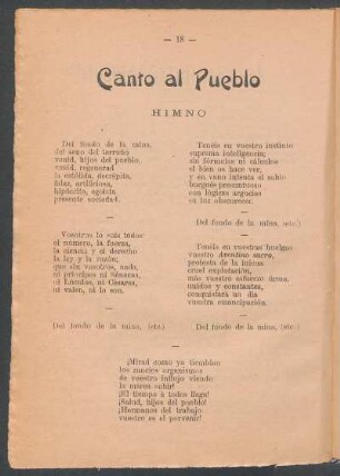 Canto al Pueblo : Himno