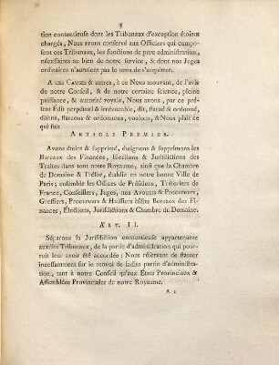 Edit Du Roi, Portant Suppression de Tribunaux d'Exception