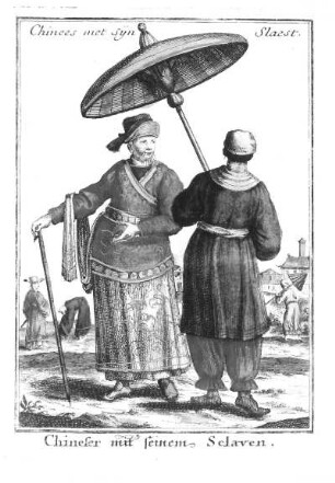Chineser mit seinem Sclaven