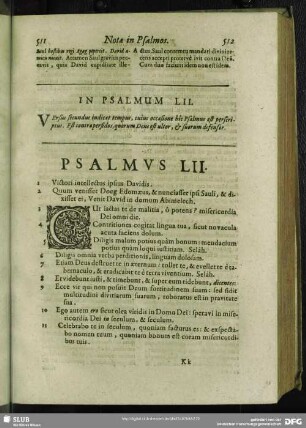 In Psalmum LII. Psalmus LII.
