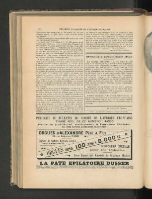 Propagande & Renseignements Divers.