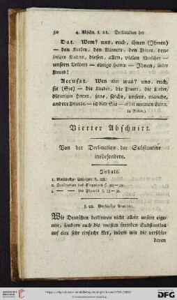 Vierter Abschnitt: Von der Declination der Substantive insbesondere