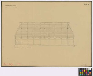 [Sterup([Landkreis Flensburg-Land])]: Grünholzhof. Kuhhaus (Längsschnitt)